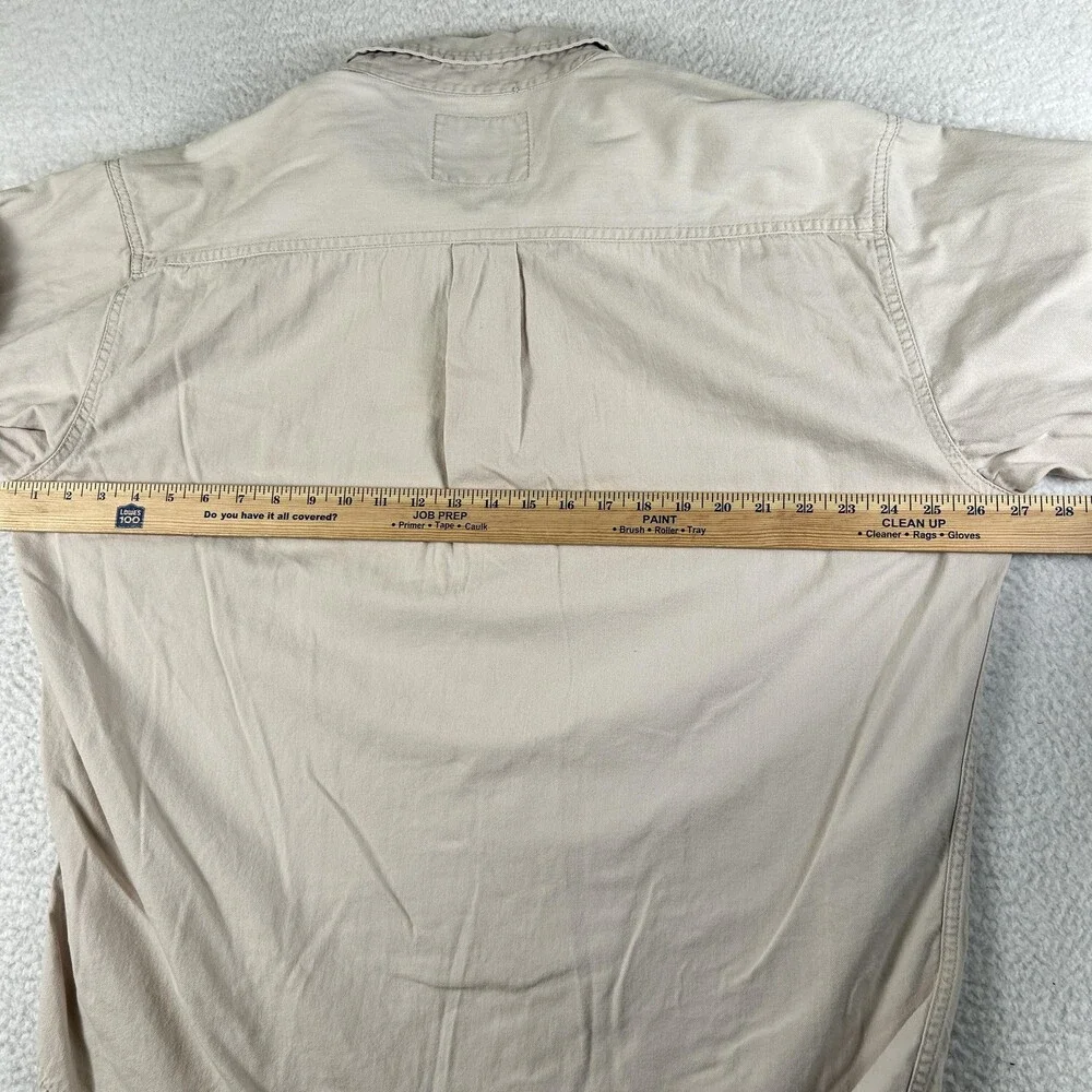 Vintage Levi's Shirt Mens Large Khaki Beige Button Down Long Sleeve Pocket